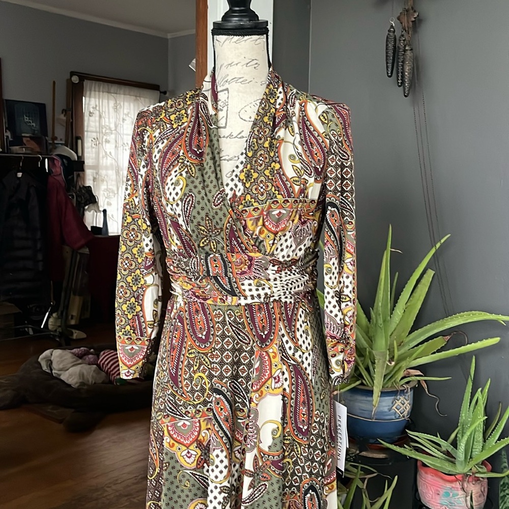 Olive Mid calf dress